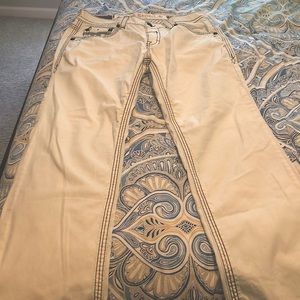 36 long, white with black stitching, Rock Revivals